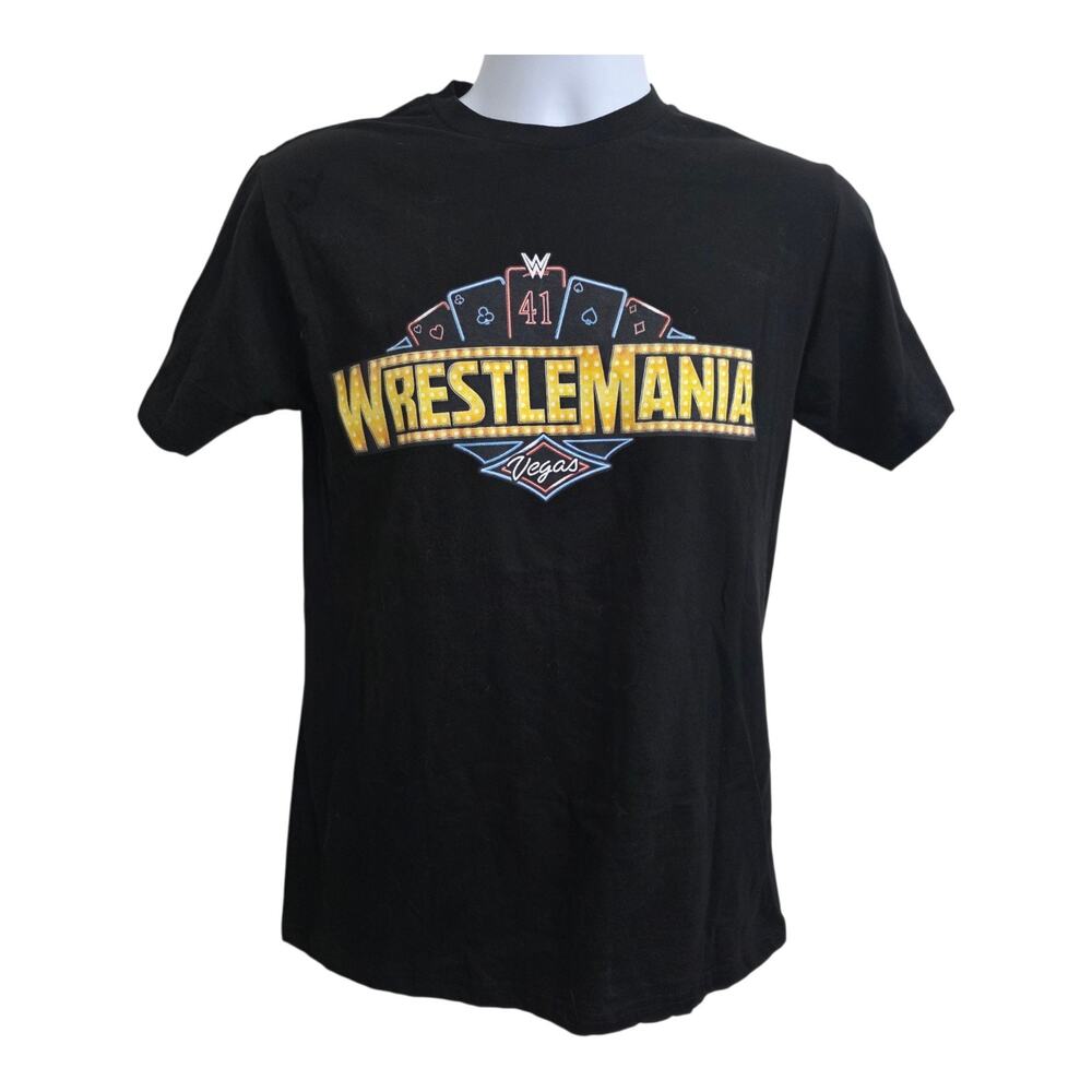 WWE WrestleMania 41 Las Vegas Event Medium T-Shirt Black Match Card Allegiant